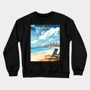 Brazilian Beach with chair Travel Art Print Crewneck Sweatshirt